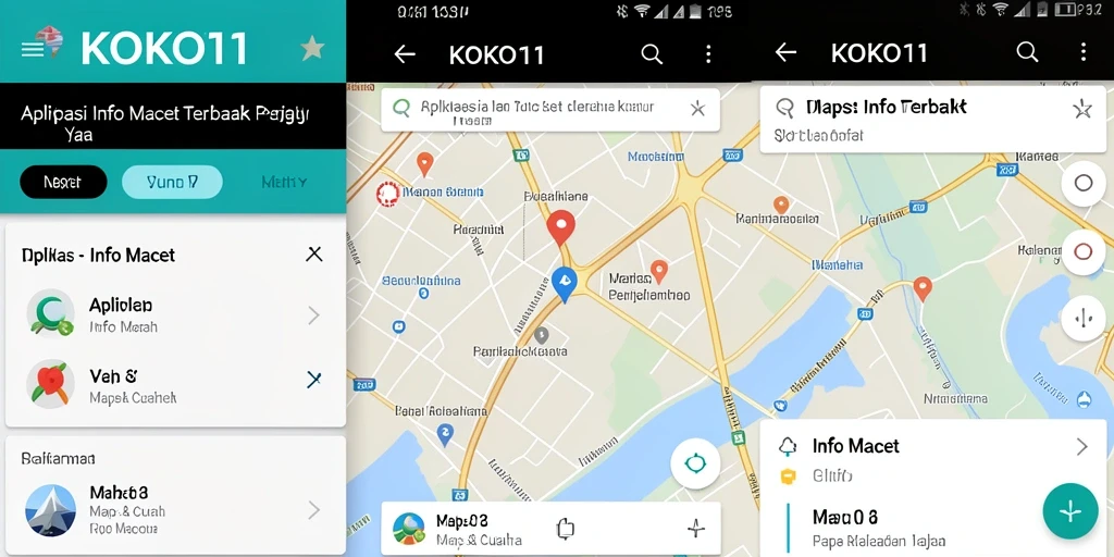 Tampilan antarmuka KOKO11 dengan informasi kemacetan yang jelas.